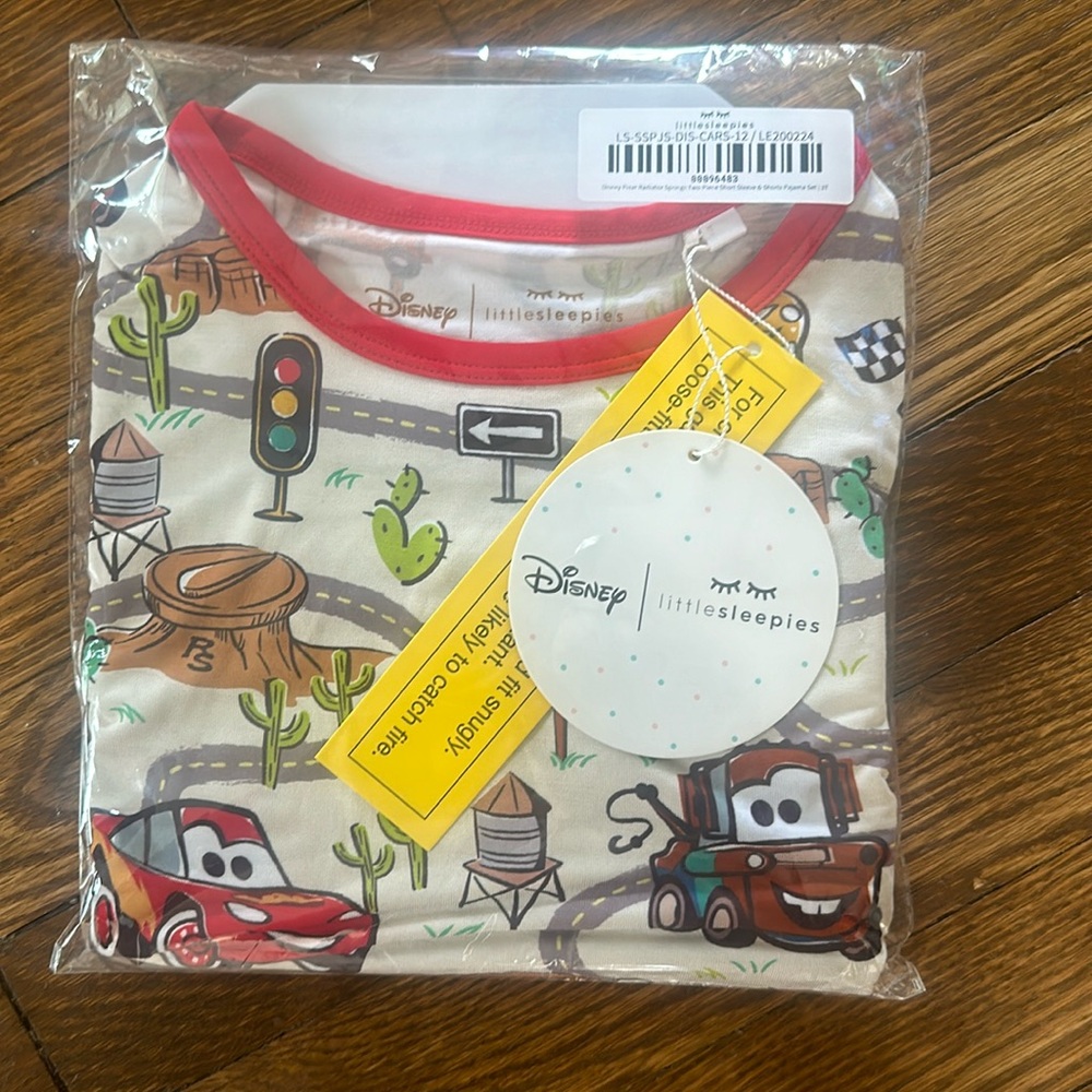 Little Sleepies Disney Cars 2 piece short sleeve pajama set 3T